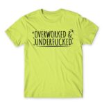 Overworked Apple Green Men's Tee for Badass, Funny