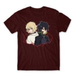 Owari no Seraph Burgundy Men's Tee for Anime, Seraph Of The End