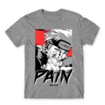 Pain – AKatsuki Grey Melange Men's Tee for Anime, Naruto