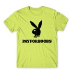 Pay for Boobs Apple Green Men's T-shirt for Brand Parody, Funny