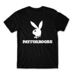 Pay for Boobs Black Men's T-shirt for Brand Parody, Funny