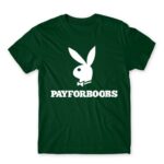 Pay for Boobs Bottle Green Men's T-shirt for Brand Parody, Funny