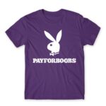Pay for Boobs Dark Purple Men's Tee for Brand Parody, Funny