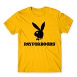 Pay for Boobs Gold Men's T-shirt for Brand Parody, Funny