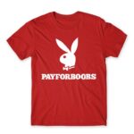 Pay for Boobs Red Men's T-shirt for Brand Parody, Funny