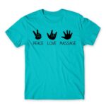 Peace love massage Atoll Blue Men's T-shirt for Massage Therapist, Work