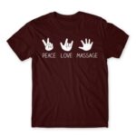 Peace love massage Burgundy Men's T-shirt for Massage Therapist, Work
