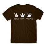 Peace love massage Chocolate Men's T-shirt for Massage Therapist, Work