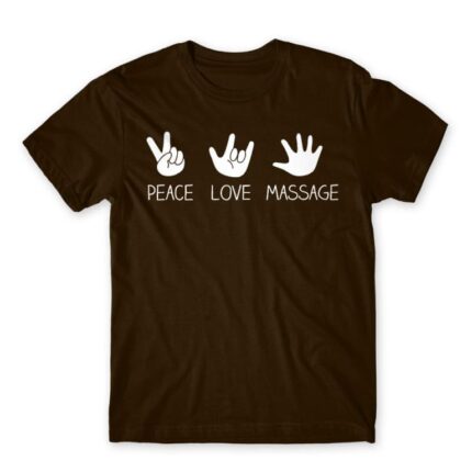 Peace love massage Chocolate Men's T-shirt for Massage Therapist, Work