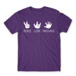 Peace love massage Dark Purple Men's Tee for Massage Therapist, Work