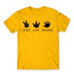 Peace love massage Gold Men's T-shirt for Massage Therapist, Work