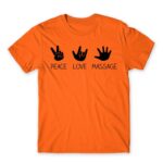 Peace love massage Orange Men's Tee for Massage Therapist, Work