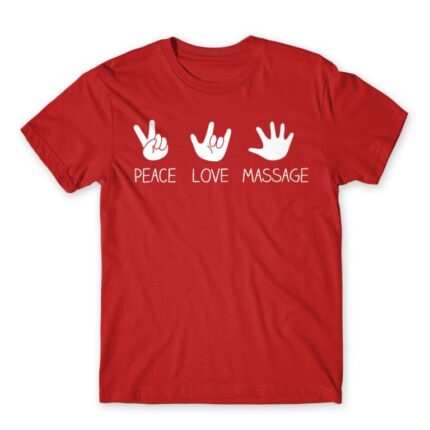 Peace love massage Red Men's T-shirt for Massage Therapist, Work