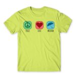 Peace – Love – Weather Apple Green Men's T-shirt for Meteorologist, Work