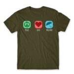 Peace – Love – Weather Army Men's Tee for Meteorologist, Work