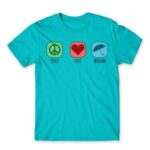 Peace – Love – Weather Atoll Blue Men's T-shirt for Meteorologist, Work