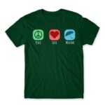 Peace – Love – Weather Bottle Green Men's Tee for Meteorologist, Work