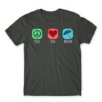 Peace – Love – Weather Dark Grey Men's T-shirt for Meteorologist, Work