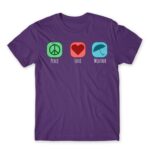 Peace – Love – Weather Dark Purple Men's T-shirt for Meteorologist, Work