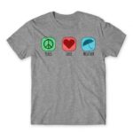 Peace – Love – Weather Grey Melange Men's T-shirt for Meteorologist, Work