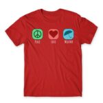 Peace – Love – Weather Red Men's T-shirt for Meteorologist, Work