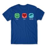 Peace – Love – Weather Royal Blue Men's T-shirt for Meteorologist, Work