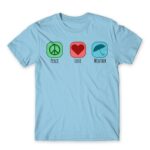 Peace – Love – Weather Sky Blue Men's Tee for Meteorologist, Work
