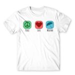 Peace – Love – Weather White Men's T-shirt for Meteorologist, Work