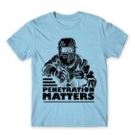 Penetration Matters Sky Blue Men's T-shirt for Welder, Work