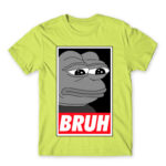 Pepe – Bruh Apple Green Men's Tee for Funny, Meme
