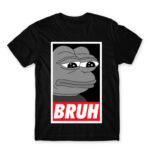 Pepe – Bruh Black Men's Tee for Funny, Meme