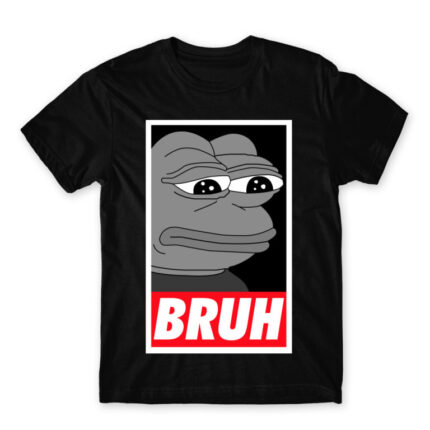 Pepe – Bruh Black Men's Tee for Funny, Meme
