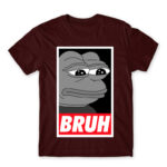 Pepe – Bruh Burgundy Men's Tee for Funny, Meme
