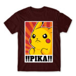 !!PIKA!! Burgundy Men's T-shirt for Anime, Pokemon