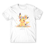 Pikachu – Botanical White Men's Tee for Anime, Pokemon