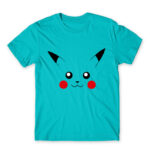 Pikachu face Atoll Blue Men's T-shirt for Anime, Pokemon