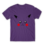 Pikachu face Dark Purple Men's Tee for Anime, Pokemon