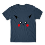 Pikachu face Denim Men's T-shirt for Anime, Pokemon