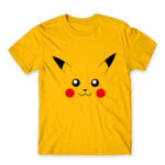 Pikachu face Gold Men's Tee for Anime, Pokemon