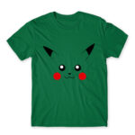 Pikachu face Kelly Green Men's T-shirt for Anime, Pokemon