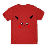 Pikachu face Red Men's Tee for Anime, Pokemon