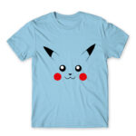 Pikachu face Sky Blue Men's Tee for Anime, Pokemon