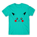 Pikachu face Turquoise Men's Tee for Anime, Pokemon