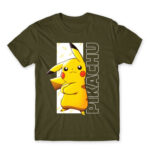 Pikachu Stripe Army Men's Tee for Anime, Pokemon