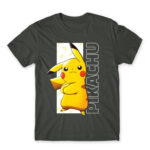 Pikachu Stripe Dark Grey Men's T-shirt for Anime, Pokemon