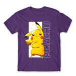 Pikachu Stripe Dark Purple Men's Tee for Anime, Pokemon