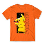 Pikachu Stripe Orange Men's T-shirt for Anime, Pokemon