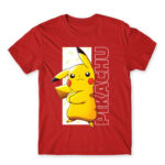 Pikachu Stripe Red Men's T-shirt for Anime, Pokemon