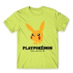 Playpokémon Apple Green Men's Tee for Brand Parody, Funny