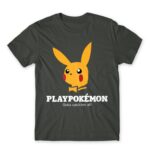 Playpokémon Dark Grey Men's T-shirt for Brand Parody, Funny